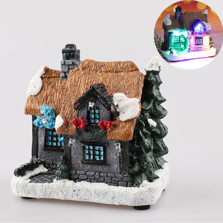 Christmas Decorations Resin Small House Micro Landscape Ornaments by 253444
