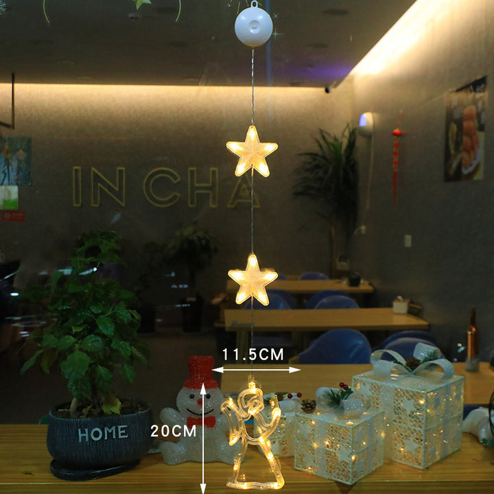 Christmas 3pcs LED Light Star Xmas Tree Hanging Sucker Lamp Window Ornaments Decoration For Home Xmas Navidad New Year Decor Christmas Decorations by 253444