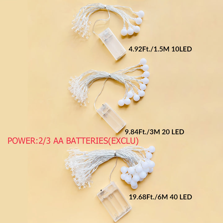 Luzes de Natal Brancas Bolas Floco de Neve Casa BZ4088W by Casa Perfeita