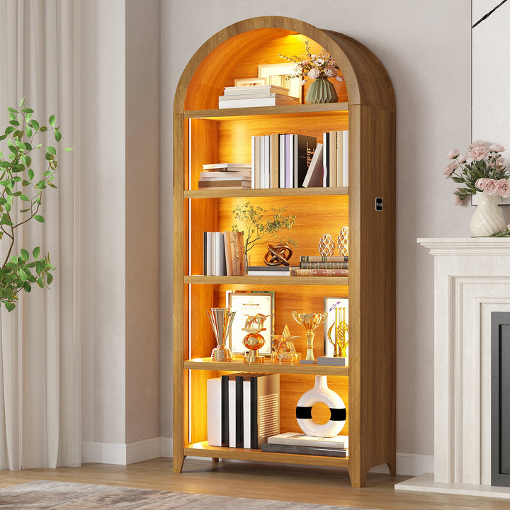 Estante Alta Arqueada Com 5 Prateleiras MDF Organização