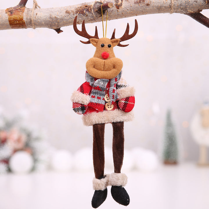 Christmas Tree Ornaments Doll Plaid Cloth Pendant by 253444