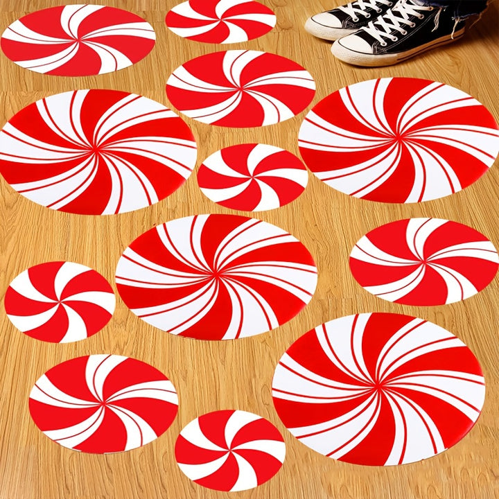 Adesivos Vermelhos De Doce Natal Decoração Festiva Casa 12