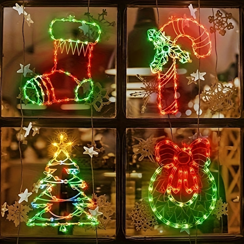 Bengalas Luminosas Conjunto 4 Decoracao Natal Janela Festiva
