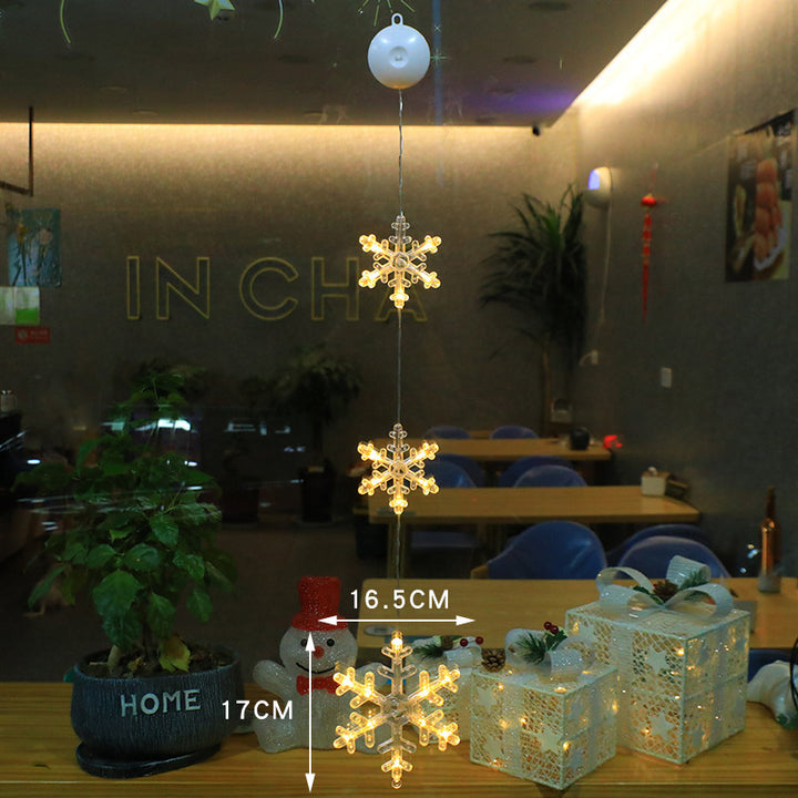 Christmas 3pcs LED Light Star Xmas Tree Hanging Sucker Lamp Window Ornaments Decoration For Home Xmas Navidad New Year Decor Christmas Decorations by 253444