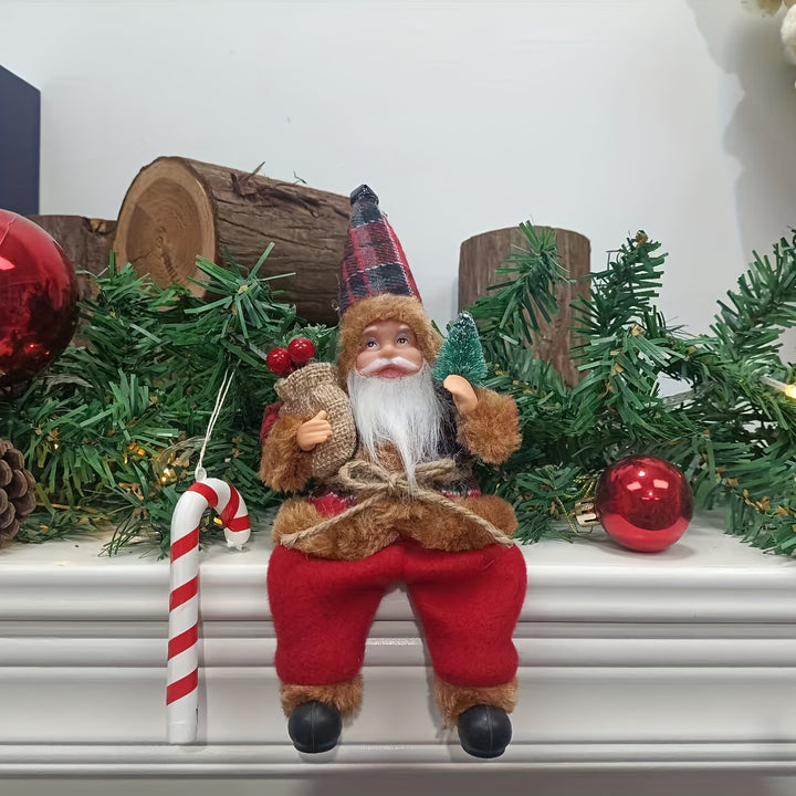 Charming 9-Inch Santa Claus Christmas Decoration - Versatile Holiday Ornament for Home & Office, Perfect for Bookshelf, Living Room, or Entryway by Casa Perfeita