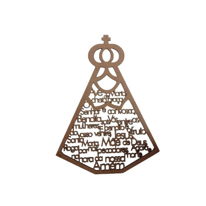 Quadrinho Decorativo Ave Maria Nossa Senhora Aparecida MDF 3mm Para Casa