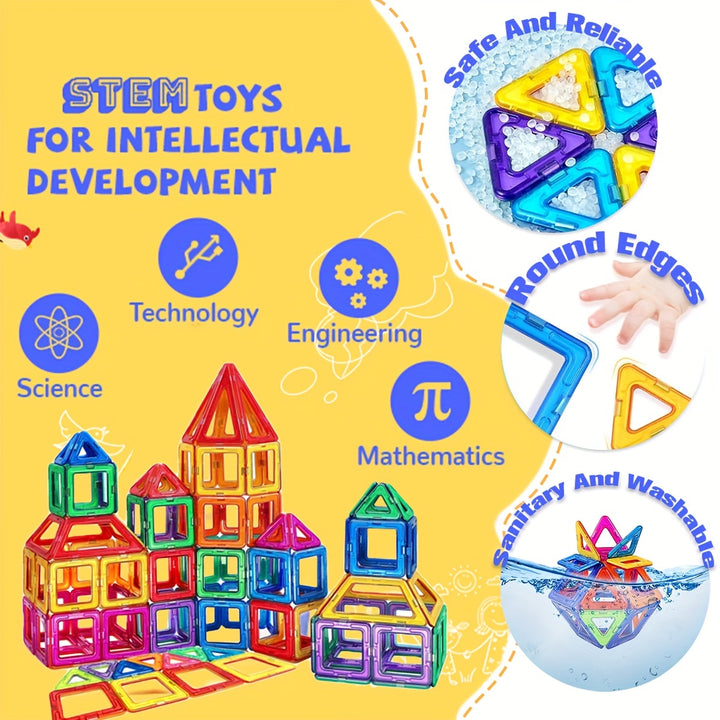 Blocos Magnéticos Grandes Brinquedos STEM Conjunto Educativo