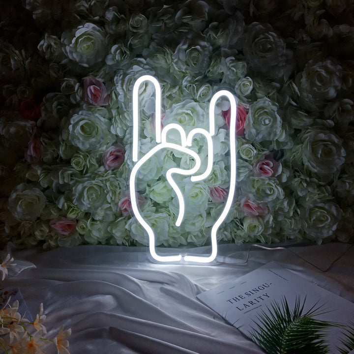 Luminária Neon Rock Gestos Luz LED com USB Decorativa