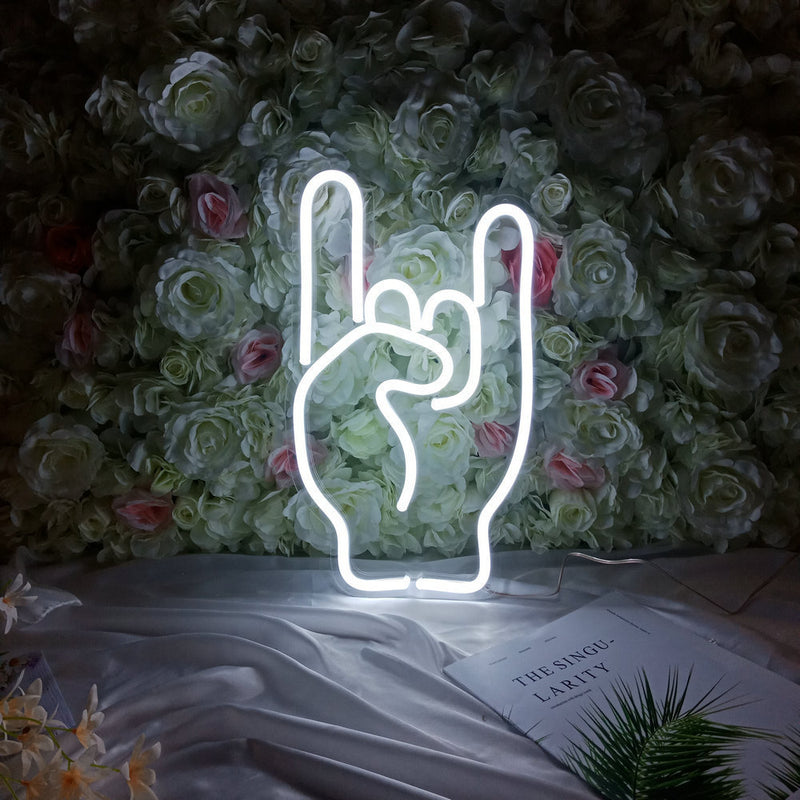 Luminária Neon Rock Gestos Luz LED com USB Decorativa