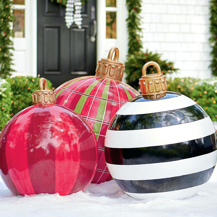 Christmas Ornament Ball Outdoor Pvc 60CM Inflatable Decorated Ball PVC Giant Big Large Balls Xmas Tree Decorations Toy Ball by 253444