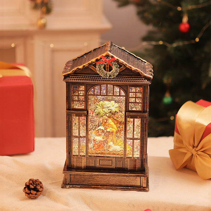 Christmas Music Box Music Box LED Luminous Crystal Lamp Christmas Decoration Night Light Christmas Gift by 253444