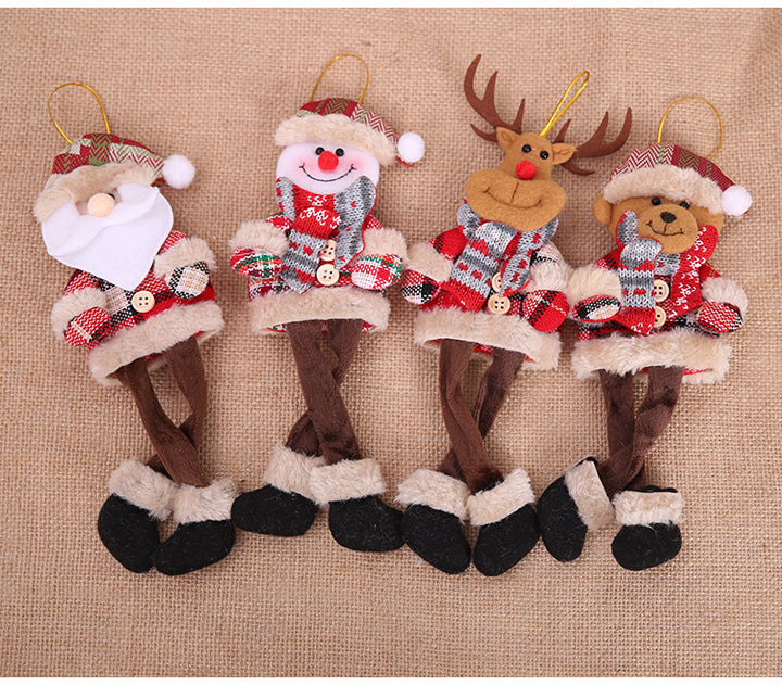 Christmas Tree Ornaments Doll Plaid Cloth Pendant by 253444