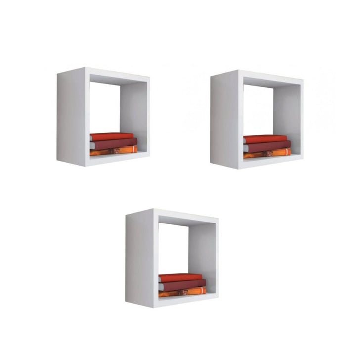 Kit 3 Nichos Decorativos MDF 55x55x15 cm Casa Perfetta