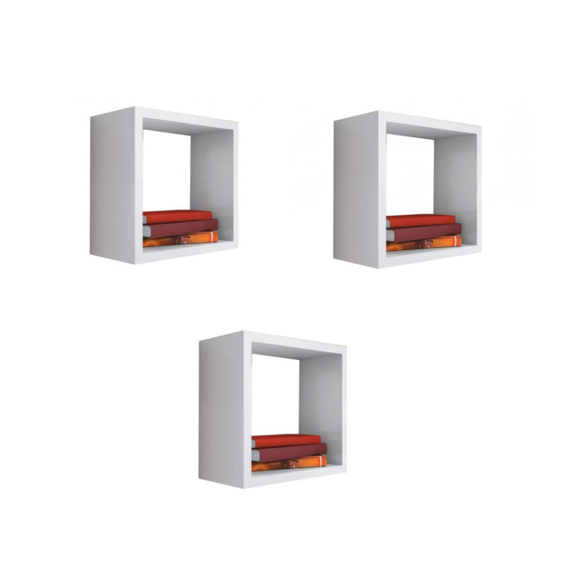 Kit 3 Nichos Decorativos MDF 55x55x15 cm Casa Perfetta