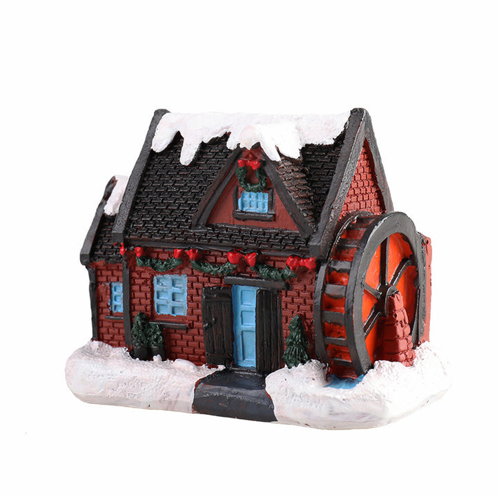 Christmas Small House Micro Landscape Resin Decorations by 253444