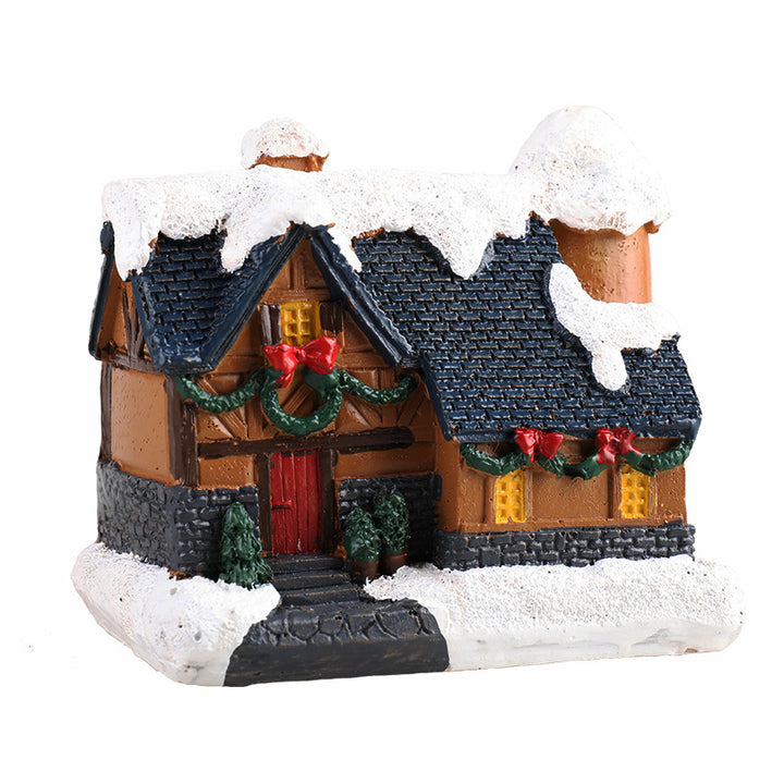 Christmas Small House Micro Landscape Resin Decorations by 253444