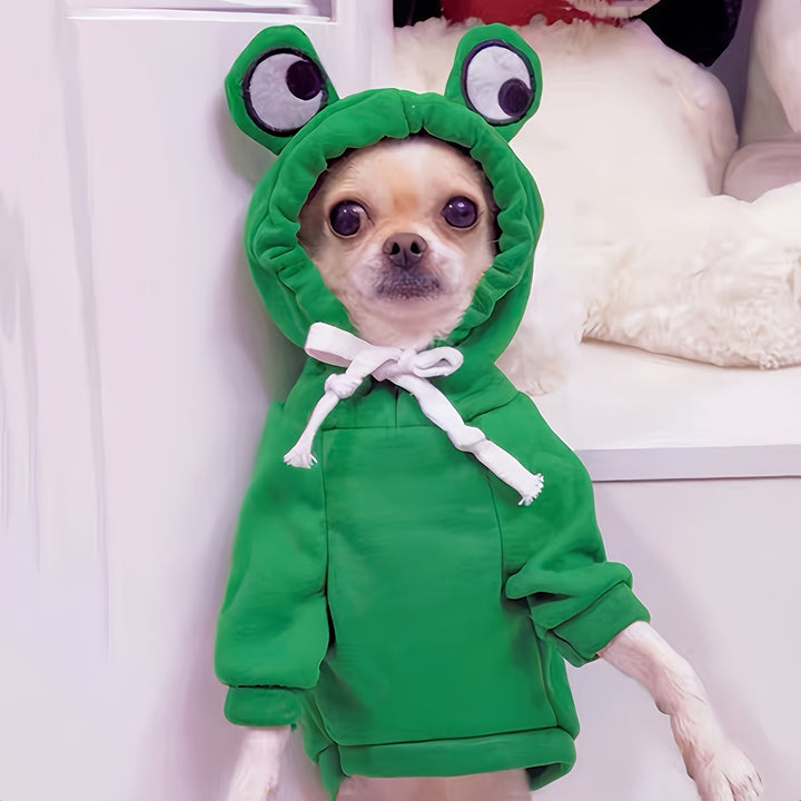 Cute Frog Pet Sweater For Small And Medium Dogs - Green Dog Hoodie With Fun Design Christmas Gift by Casa Perfeita