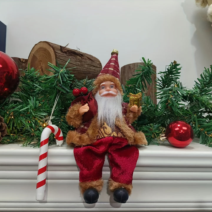 Charming 9-Inch Santa Claus Christmas Decoration - Versatile Holiday Ornament for Home & Office, Perfect for Bookshelf, Living Room, or Entryway by Casa Perfeita