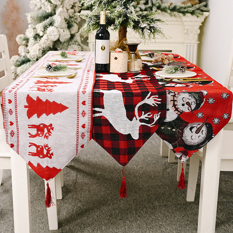 Christmas decorations electric embroidered knitted cloth table runner by 253444