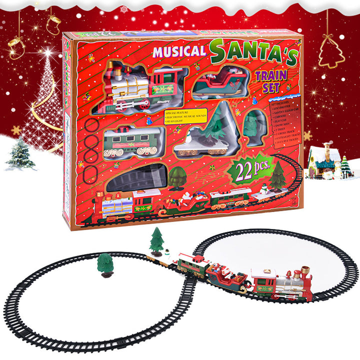 Toy Train Set with Lights and Sounds Christmas Train Set Railway Tracks Battery Operated Toys by 253444