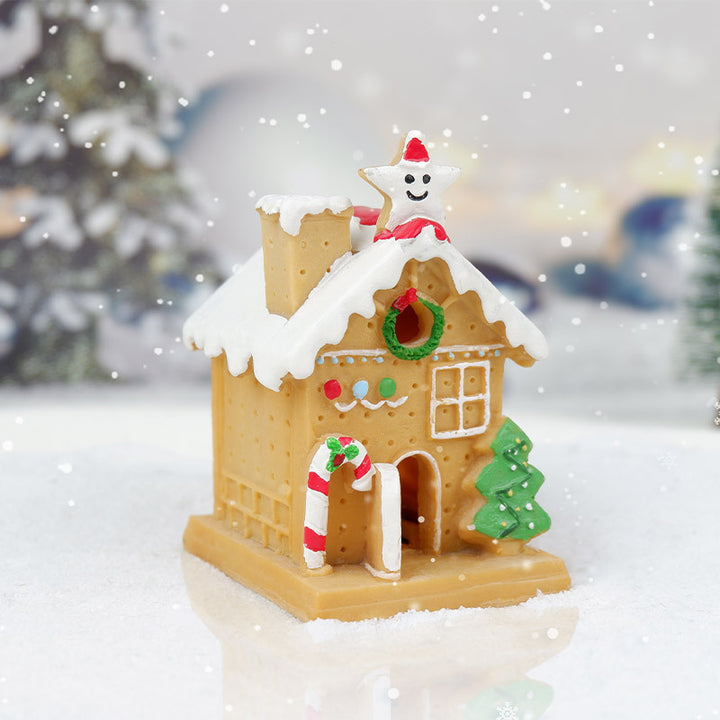 Desktop Christmas House Luminous Resin Decorations by 253444