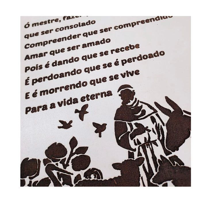 Quadro Oração de São Francisco de Assis em MDF 50x30 cm