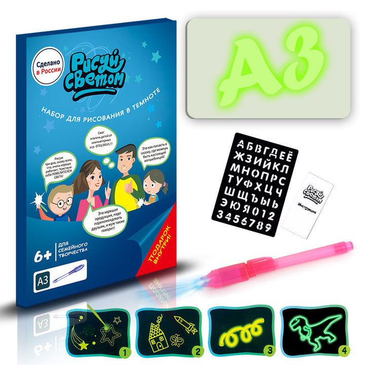 Quadro Mágico Luminoso 3D: Desenhe com Luz e Sem Bagunça! Brinquedo Educativo