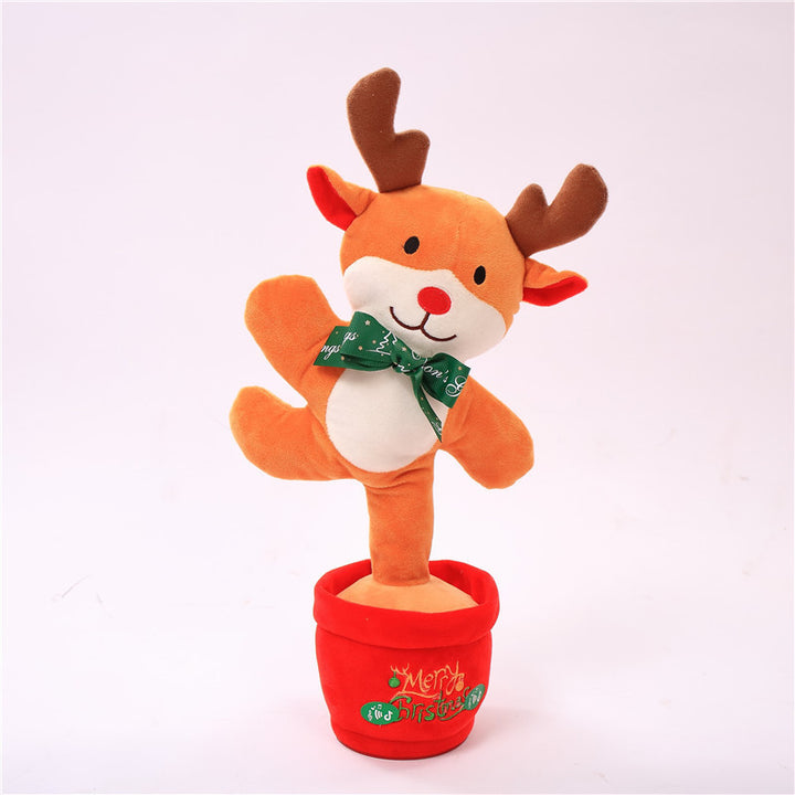 Dancing Christmas Toys Funny Tree Repeat Talking Electronic Plush Toys Can Sing Record Lighten Early Education Funny Gift Christmas by 253444