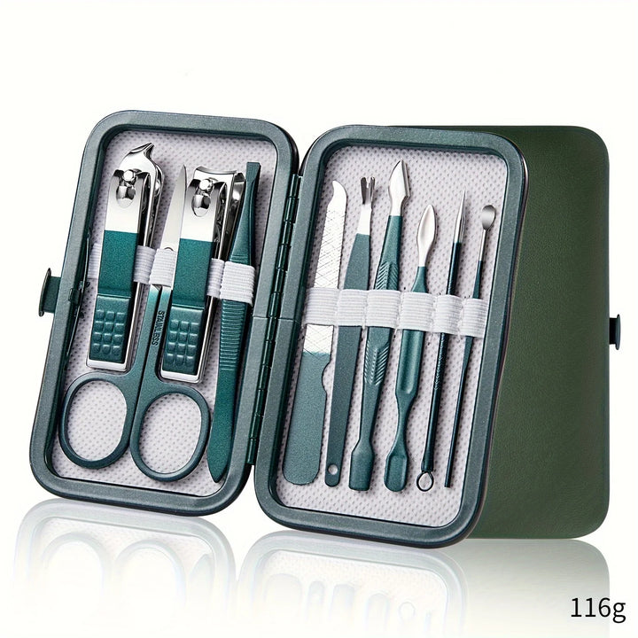 Kit Profissional de Cuidados com as Unhas – 7/10/12/18 Peças em Aço Inoxidável com Estojo de Viagem