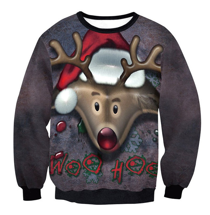 Suéter de Natal Feio Unissex com Estampa Cartoon Divertida