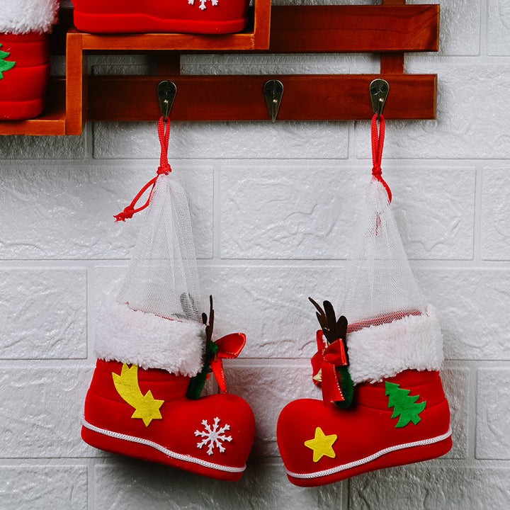 Christmas Decor Santa Boot Shoes Candy Stocking Extra Large Gift Box Decoration by 253444