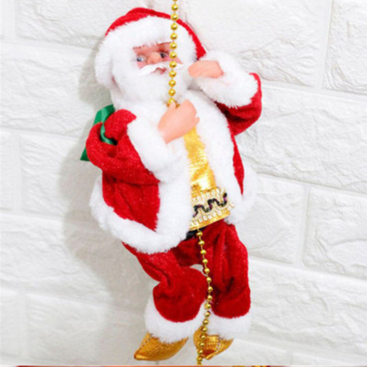 Climbing Ladder Electric Santa Claus Climbing Red Ladder Doll Toy by 253444