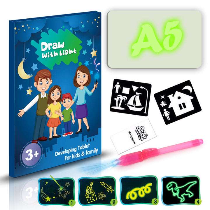 Quadro Mágico Luminoso 3D: Desenhe com Luz e Sem Bagunça! Brinquedo Educativo