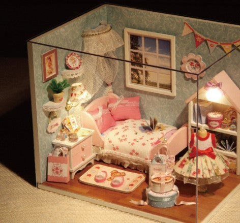 Caixa DIY Cabine Artesanal com Luz LED para Presentes