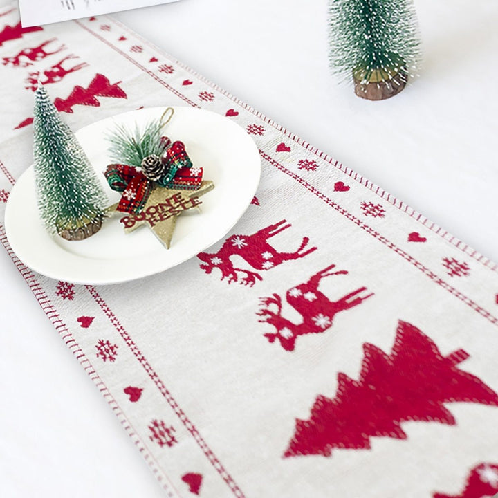 Christmas Elk Snowman Table Runner Merry Christmas Decorations by 253444