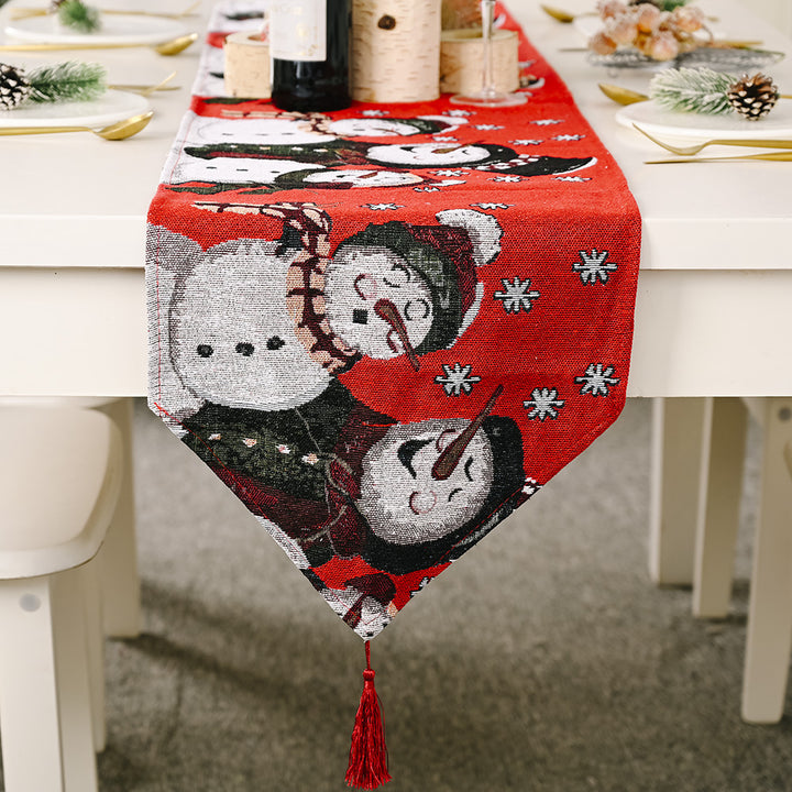 Christmas decorations electric embroidered knitted cloth table runner by 253444