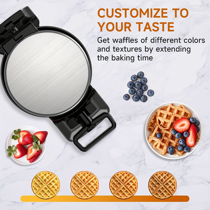 Máquina de Waffles Belgas Dobrável 180 Graus 1400W 8 Porções
