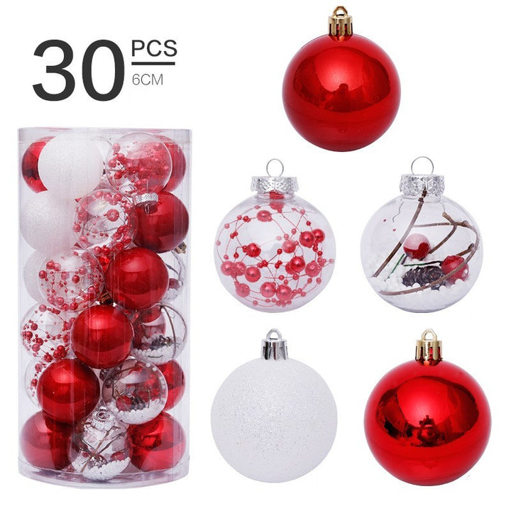 Conjunto Bolas Transparentes de Natal 6cm 30 peças Decoração by 253444