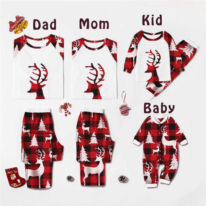 Conjunto Pijama Pai Filho Natal Rena Impressão Decorativa