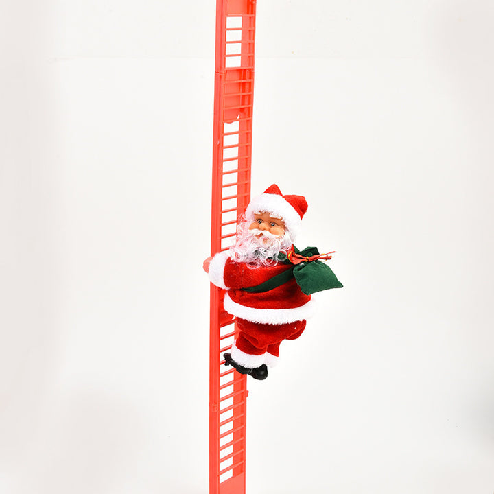 Climbing Ladder Electric Santa Claus Climbing Red Ladder Doll Toy by 253444
