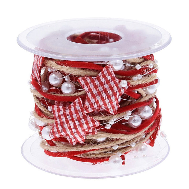 Decorations Red Five-pointed Star Ribbon Bow Christmas Pendant by 253444