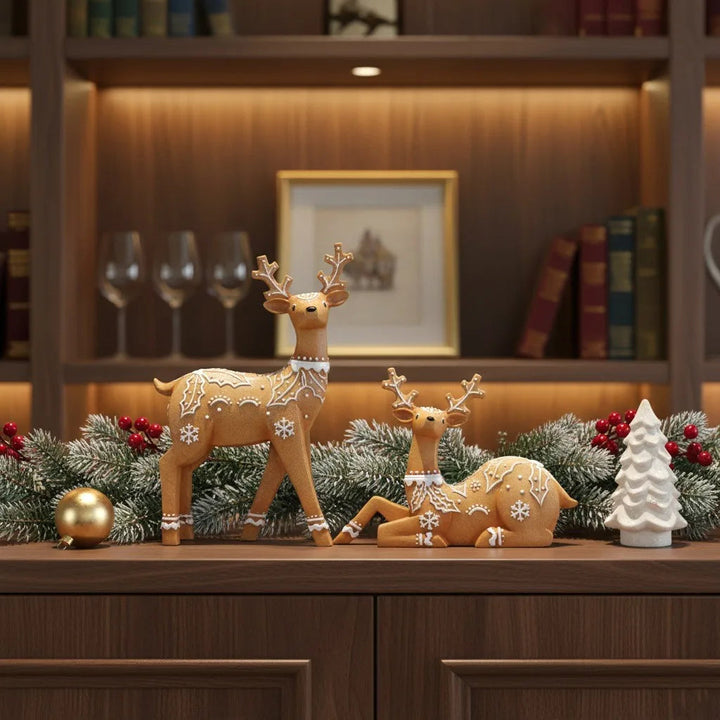 Pão de Gengibre Natal Aldeia Árvore Ornamento Decorativo