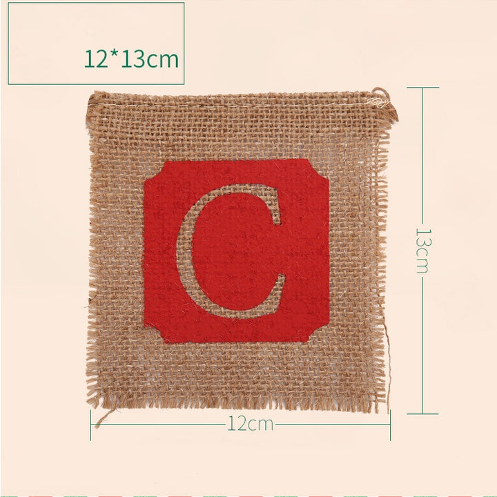 Merry Christmas Sackcloth Flag Christmas Banner Christmas Banner Decoration by 253444