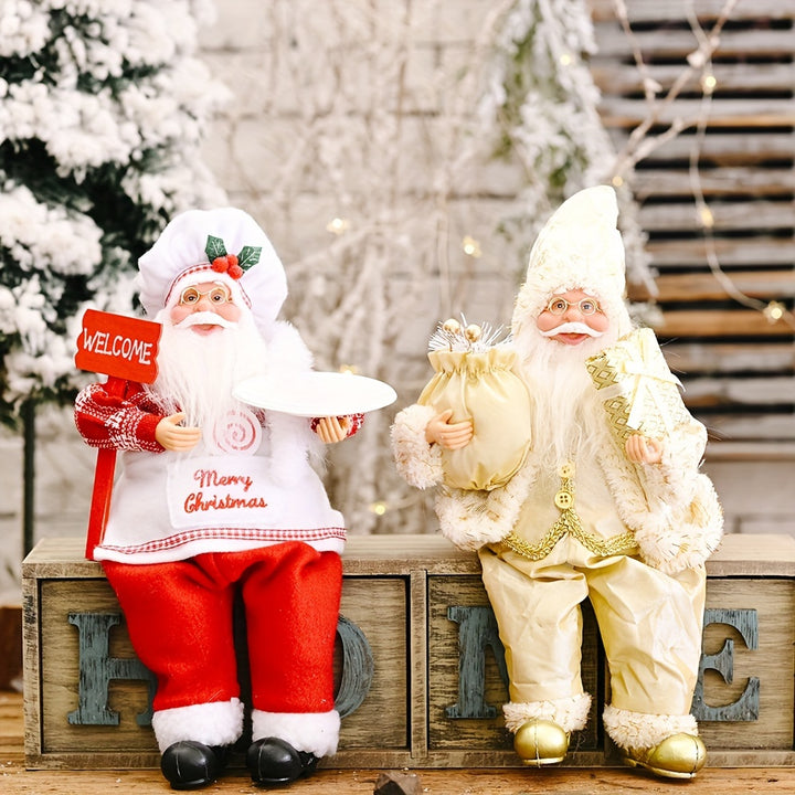 Figura Papai Noel Sentado Decoracao Natal Para Casa Saco by Casa Perfeita