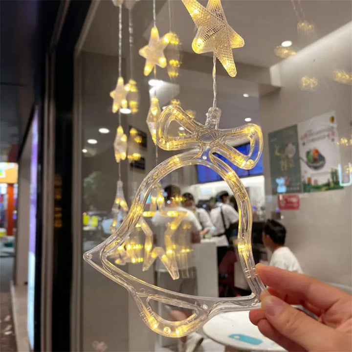 Christmas 3pcs LED Light Star Xmas Tree Hanging Sucker Lamp Window Ornaments Decoration For Home Xmas Navidad New Year Decor Christmas Decorations by 253444