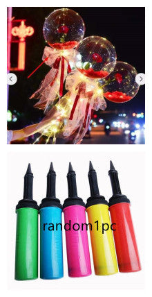 Buquê Rosas Balões LED Luminosos Transparente Bobo Ball