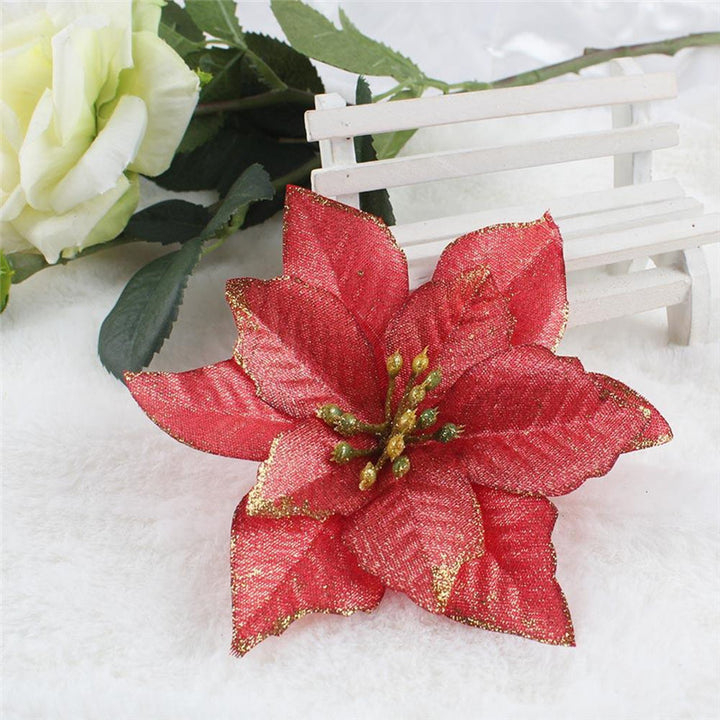 Artificial Christmas Flower 13cm Christmas Tree Decoration Flower by 253444