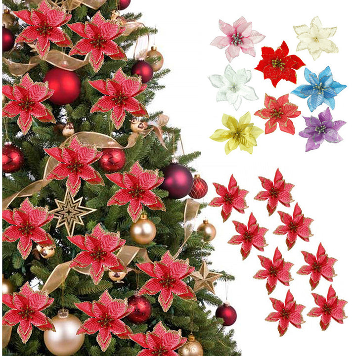 Artificial Christmas Flower 13cm Christmas Tree Decoration Flower by 253444