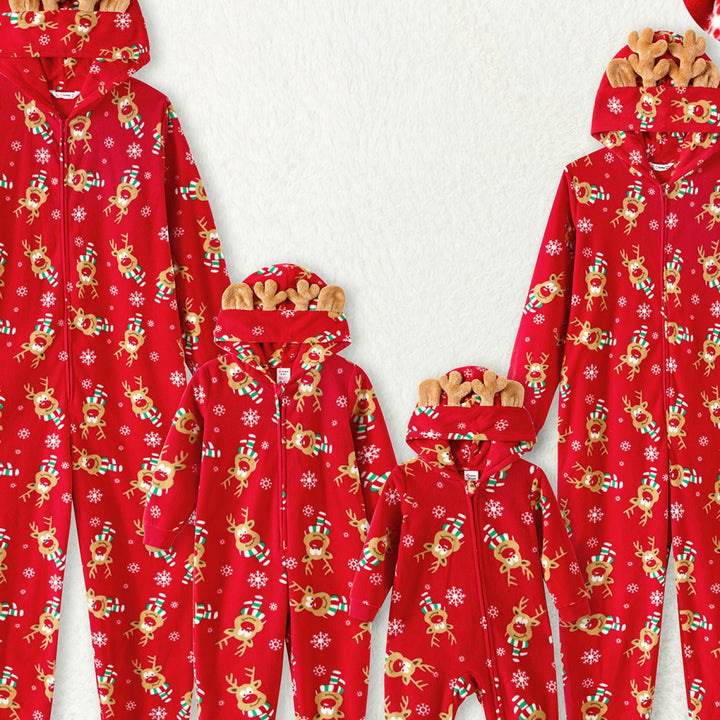 PatPat Kit Onesies Familiares Inverno Capuz 3D Veado