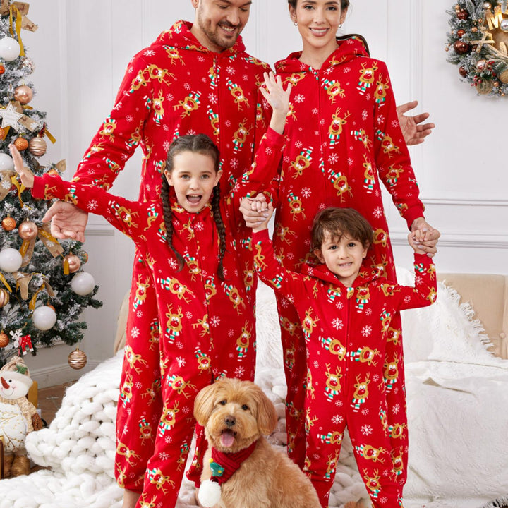 PatPat Kit Onesies Familiares Inverno Capuz 3D Veado